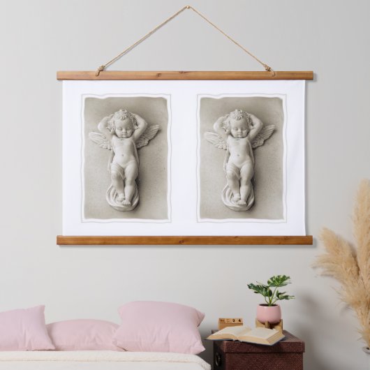 木製トップウォールタペストリーエンジェル 吊り下げ型タペストリー (寝室)