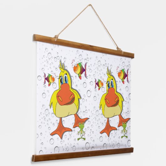 木製トップウォールタペストリーダック 吊り下げ型タペストリー (傾斜あり)