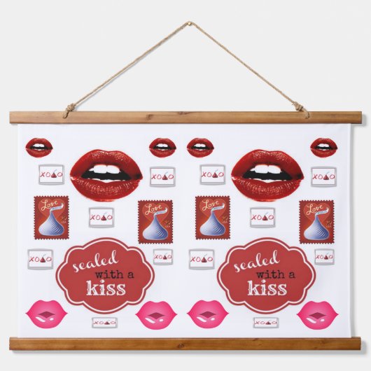 木製トップウォールタペストリー口紅メイクアップ 吊り下げ型タペストリー (正面)