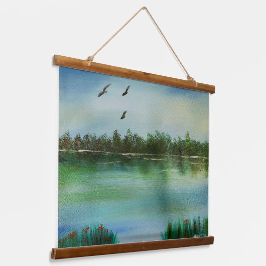 木製トップウォールタペストリー 吊り下げ型タペストリー (傾斜あり)