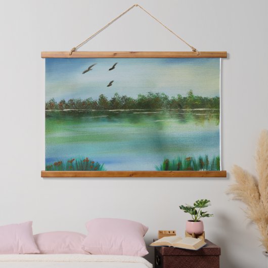 木製トップウォールタペストリー 吊り下げ型タペストリー (寝室)