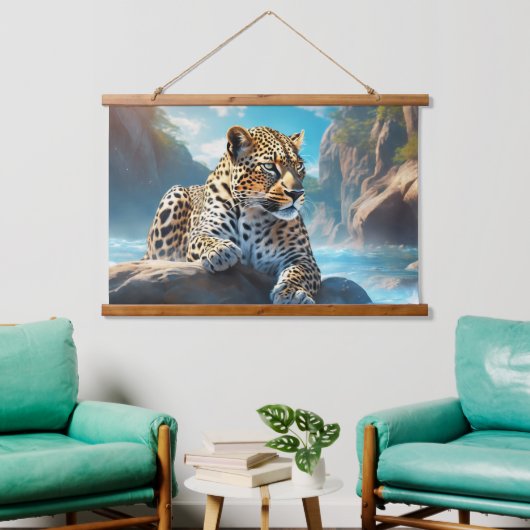 木製トップウォールタペストリー 吊り下げ型タペストリー (リビング)