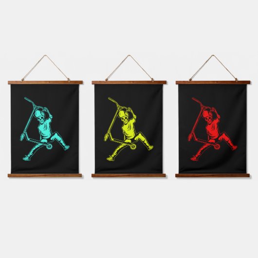 木製トップウォールタペストリー 吊り下げ型タペストリー (トリプル)