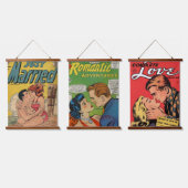 木製トップウォールタペストリー 吊り下げ型タペストリー (トリプル)