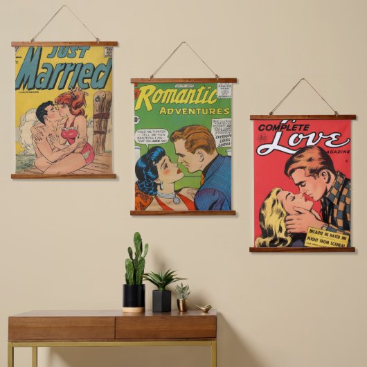 木製トップウォールタペストリー 吊り下げ型タペストリー (非対称)