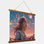 木製トップウォールタペストリー 吊り下げ型タペストリー (傾斜あり)