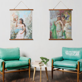 木製トップウォールタペストリー 吊り下げ型タペストリー