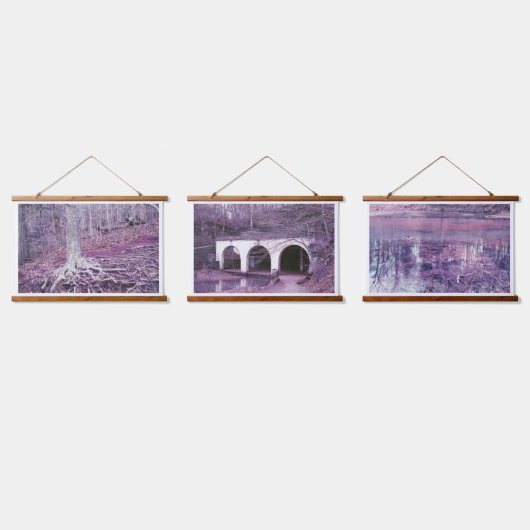 木製トップウォールタペストリー 吊り下げ型タペストリー (トリプル)