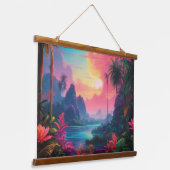 木製トップウォールタペストリー 吊り下げ型タペストリー (傾斜あり)