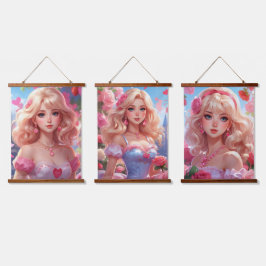 木製トップウォールタペストリー 吊り下げ型タペストリー