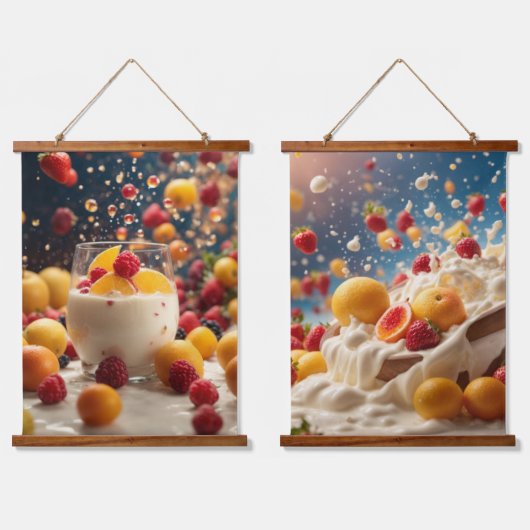 木製トップウォールタペストリー 吊り下げ型タペストリー (ダブル)