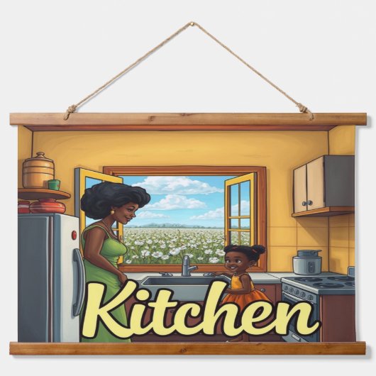 木製トップウォールタペストリー 吊り下げ型タペストリー (正面)