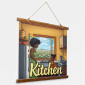 木製トップウォールタペストリー 吊り下げ型タペストリー (傾斜あり)