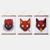 木製トップウォールタペストリー 吊り下げ型タペストリー (トリプル)