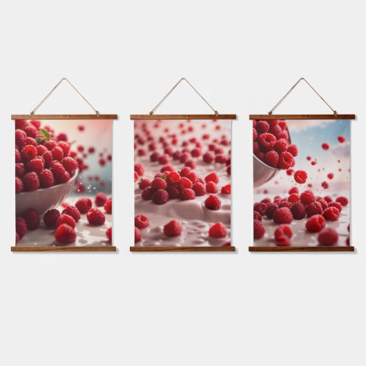 木製トップウォールタペストリー 吊り下げ型タペストリー (トリプル)