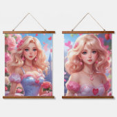 木製トップウォールタペストリー 吊り下げ型タペストリー (ダブル)