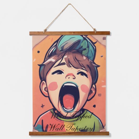 木製トップウォールタペストリー 吊り下げ型タペストリー (正面)