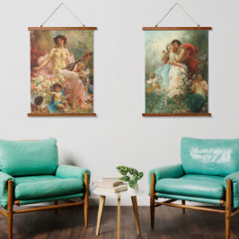 木製トップウォールタペストリー 吊り下げ型タペストリー