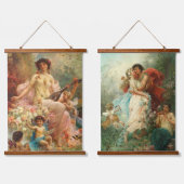 木製トップウォールタペストリー 吊り下げ型タペストリー (ダブル)