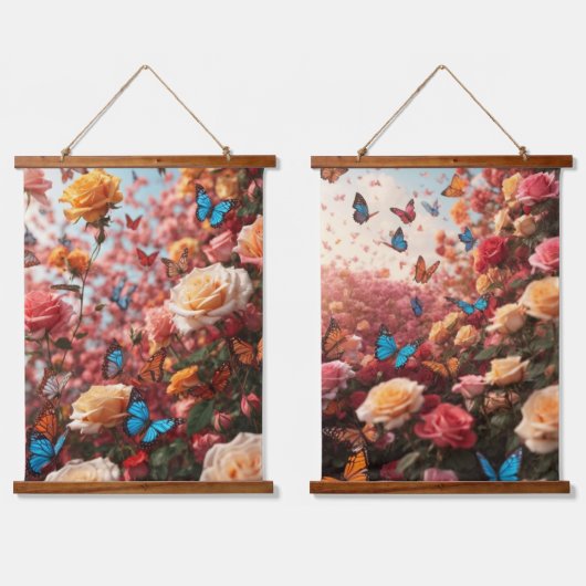 木製トップウォールタペストリー 吊り下げ型タペストリー (ダブル)