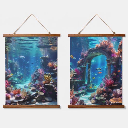 木製トップウォールタペストリー 吊り下げ型タペストリー (ダブル)