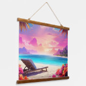 木製トップウォールタペストリー 吊り下げ型タペストリー (傾斜あり)