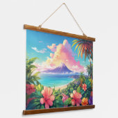 木製トップウォールタペストリー 吊り下げ型タペストリー (傾斜あり)