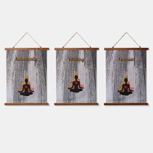 木製トップウォールタペストリー 吊り下げ型タペストリー (トリプル)