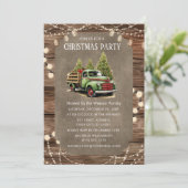 木製トラック素朴クリスマスパーティーディナー 招待状 (スタンド正面)