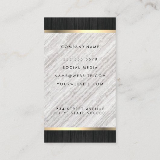 木製トリムとルクスのデザイン変動 名刺 (裏面)