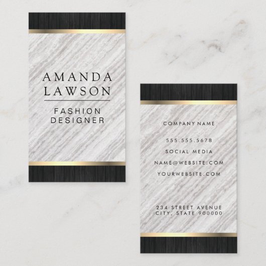 木製トリムとルクスのデザイン変動 名刺 (正面/裏面)