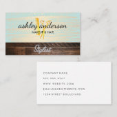 木製トリム金ゴールドブラシ付きサロンツール 名刺 (正面/裏面)