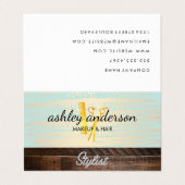 木製トリム金ゴールドブラシ付きサロンツール 名刺 (外部フラット)