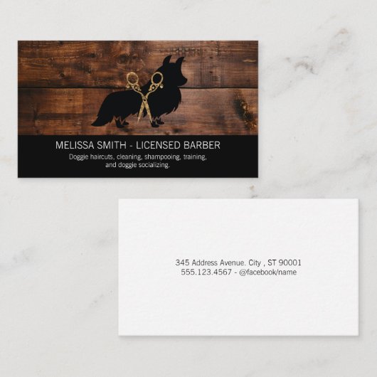 木製トリム |動物の気にトリマー |クリーナー 名刺 (正面/裏面)