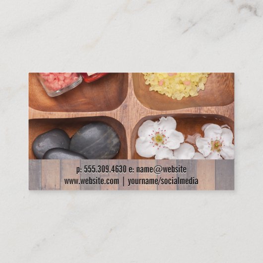 木製トリム |油入浴剤ストーンズ 名刺 (裏面)