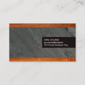 木製トリム |石板背景 名刺 (裏面)