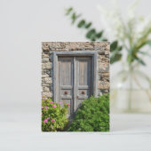 木製ドアのはがきを通して ポストカード (スタンド正面)