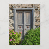 木製ドアのはがきを通して ポストカード (正面)