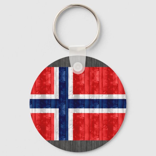 木製ノルウェー国旗 キーホルダー (正面)