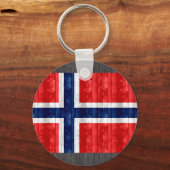 木製ノルウェー国旗 キーホルダー (正面)