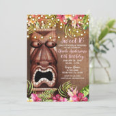 木製ハワイアンティキルアウ（ハワイ式宴会）サマースウィート16パーティー 招待状 (スタンド正面)