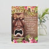 木製ハワイアンティキルアウ(ハワイ式宴会)サマーバースデーパーティー 招待状 (スタンド正面)