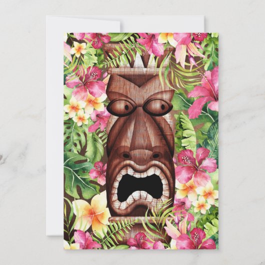 木製ハワイアンティキルアウ(ハワイ式宴会)サマーバースデーパーティー 招待状 (裏面)