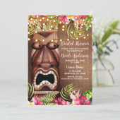 木製ハワイアンティキルアウ（ハワイ式宴会）サマーブライダルシャワー 招待状 (スタンド正面)