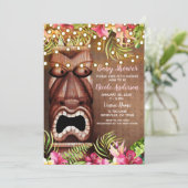 木製ハワイアンティキルアウ（ハワイ式宴会）サマーベビーシャワー 招待状 (スタンド正面)