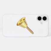 木製ハンドルの金色のハンドベル iPhoneケース (裏面横)