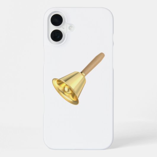 木製ハンドルの金色のハンドベル iPhoneケース (裏面)