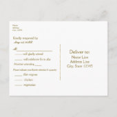 木製ハートおよびストリングライトRSVPに彫り素朴込み インビテーションポストカード (裏面)