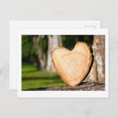 木製ハートの休日はがき シーズンポストカード (正面/裏面)