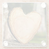 木製ハートガラスのコースター ガラスコースター (裏面)